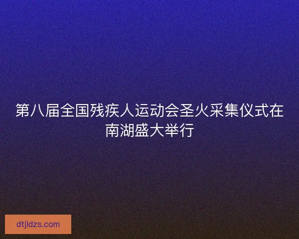 第八届全国残疾人运动会圣火采集仪式在南湖盛大举行
